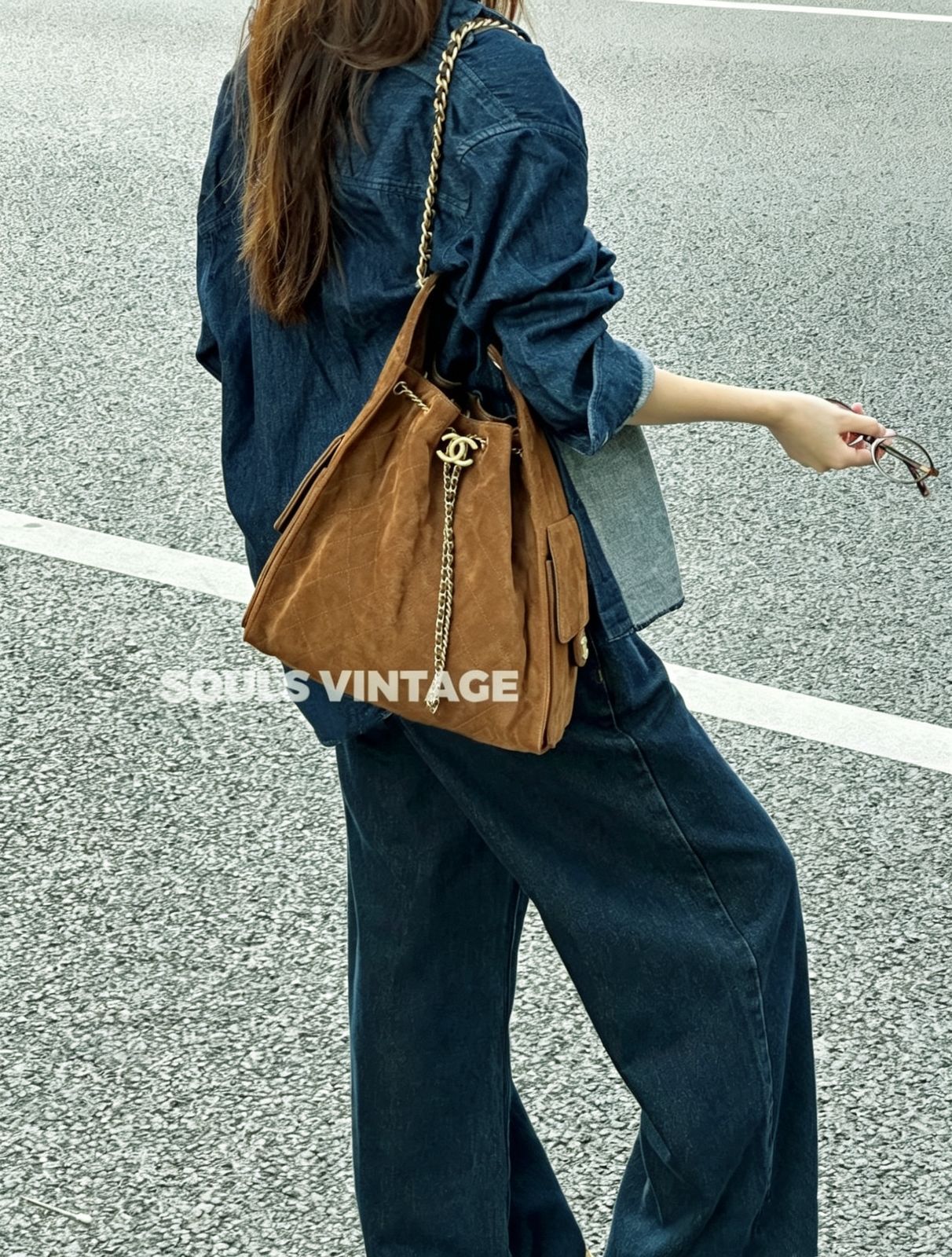 Chanel Drawstring Bucket Bag — Quilted Suede | 28 cm | 7 Colors Without Box