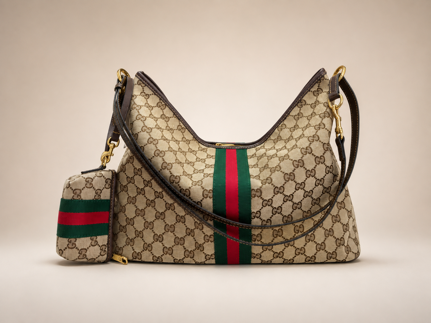 GUCCI GG Supreme Canvas Hobo Bag 40cm A+