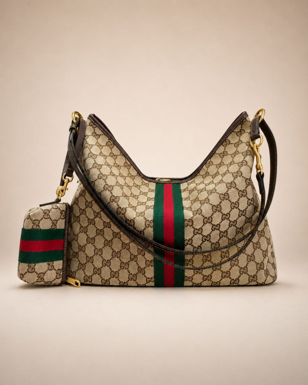 GUCCI GG Supreme Canvas Hobo Bag 40cm A+