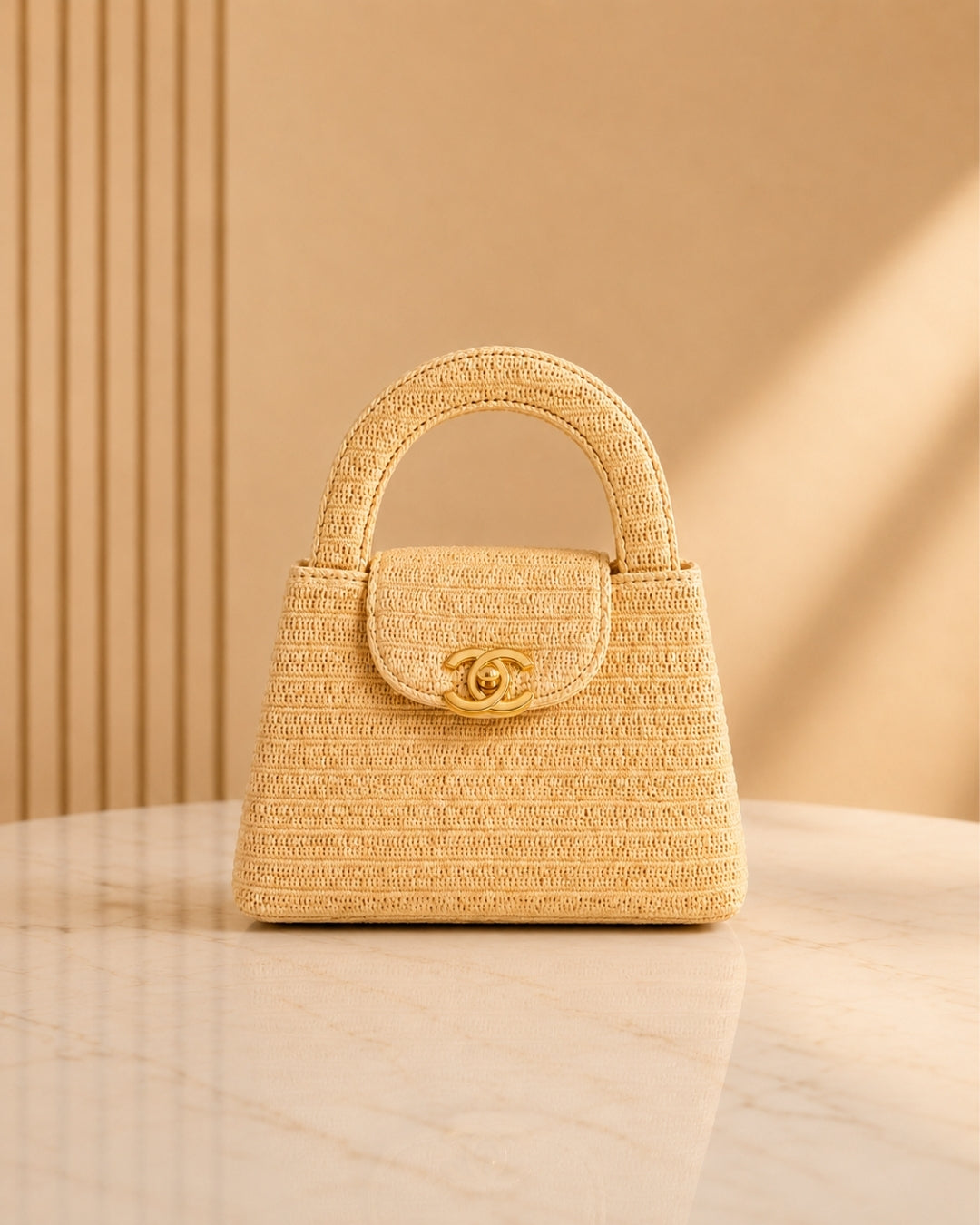 CHANEL MINI Woven Top Handle Bag 20 cm
