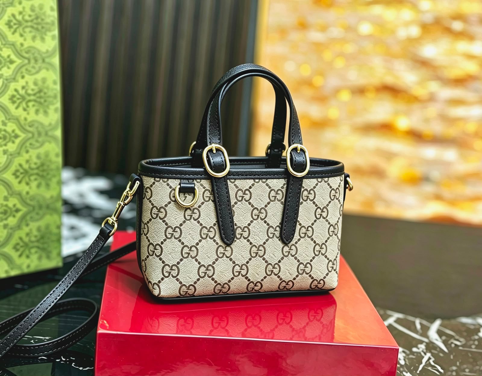 GUCCI GG Monogram Mini Tote — 18 cm | 8 Colors with Box