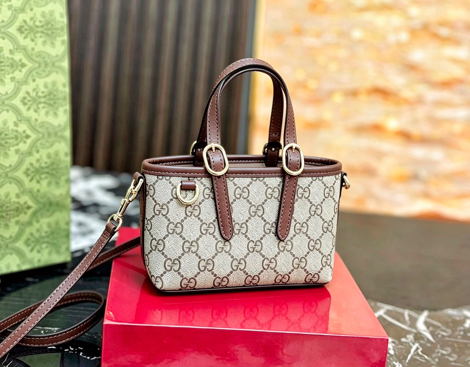 GUCCI GG Monogram Mini Tote — 18 cm | 8 Colors with Box