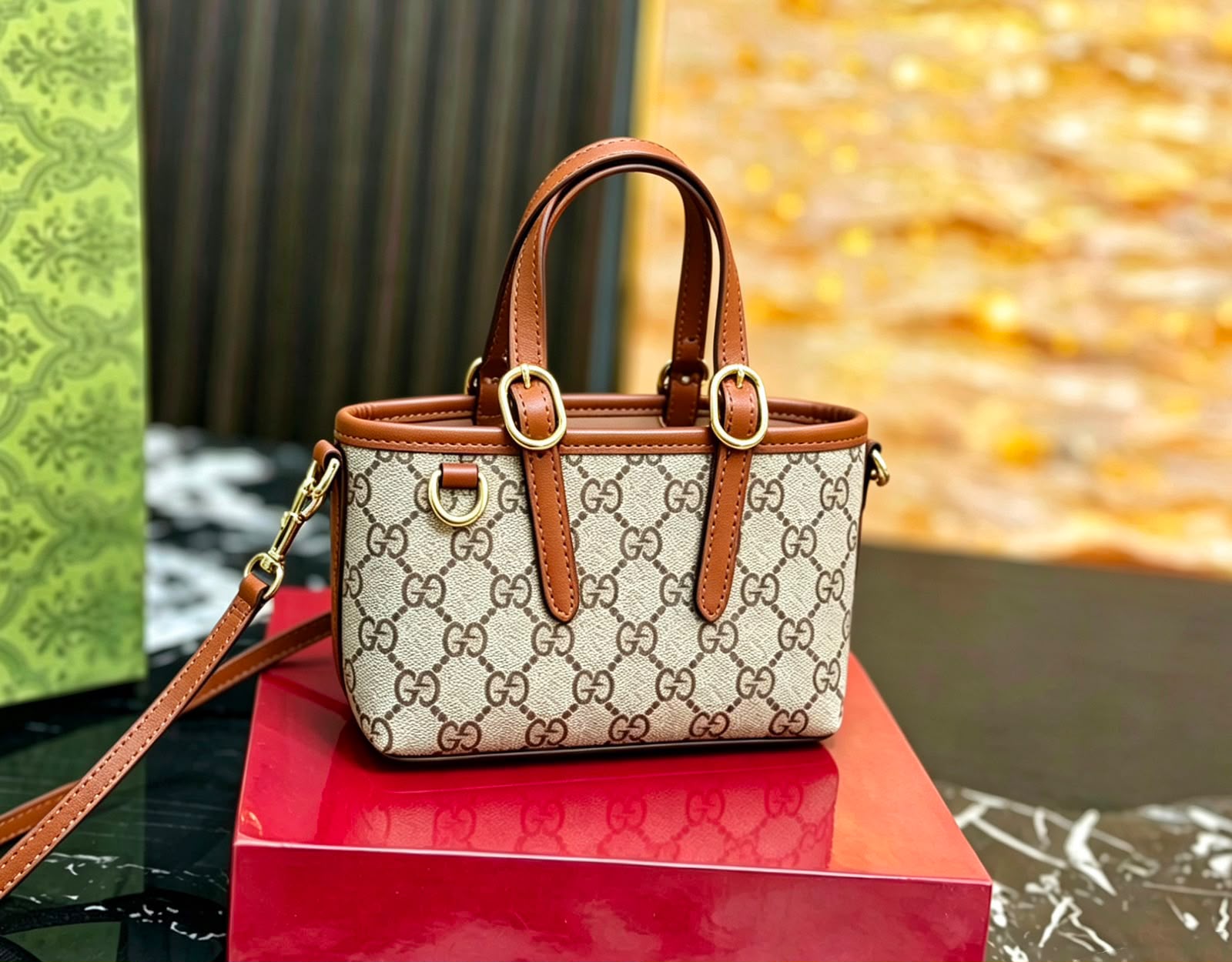 GUCCI GG Monogram Mini Tote — 18 cm | 8 Colors with Box