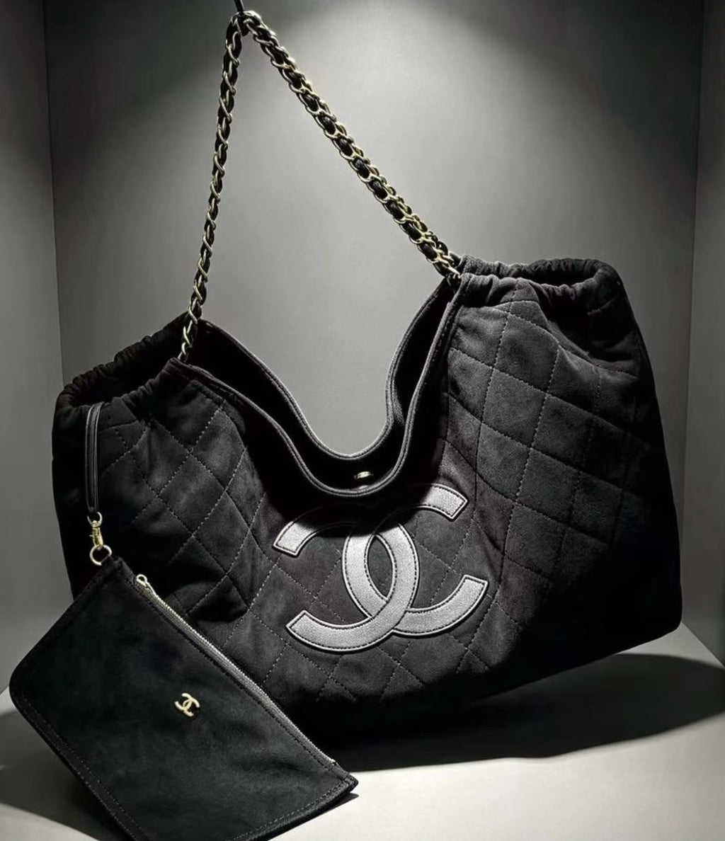 CHANEL Quilted Chain-Handle Tote 55cm A+