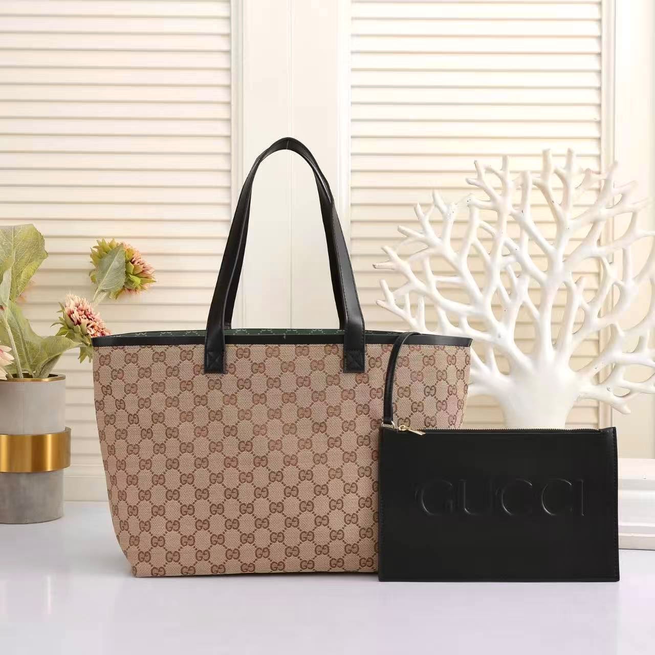 GUCCI GG Monogram Canvas Tote 47cm