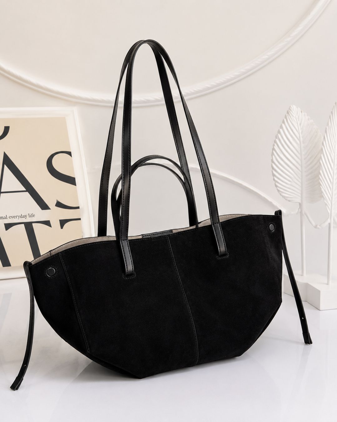 POLÈNE Large Suede Tote 56cm A+