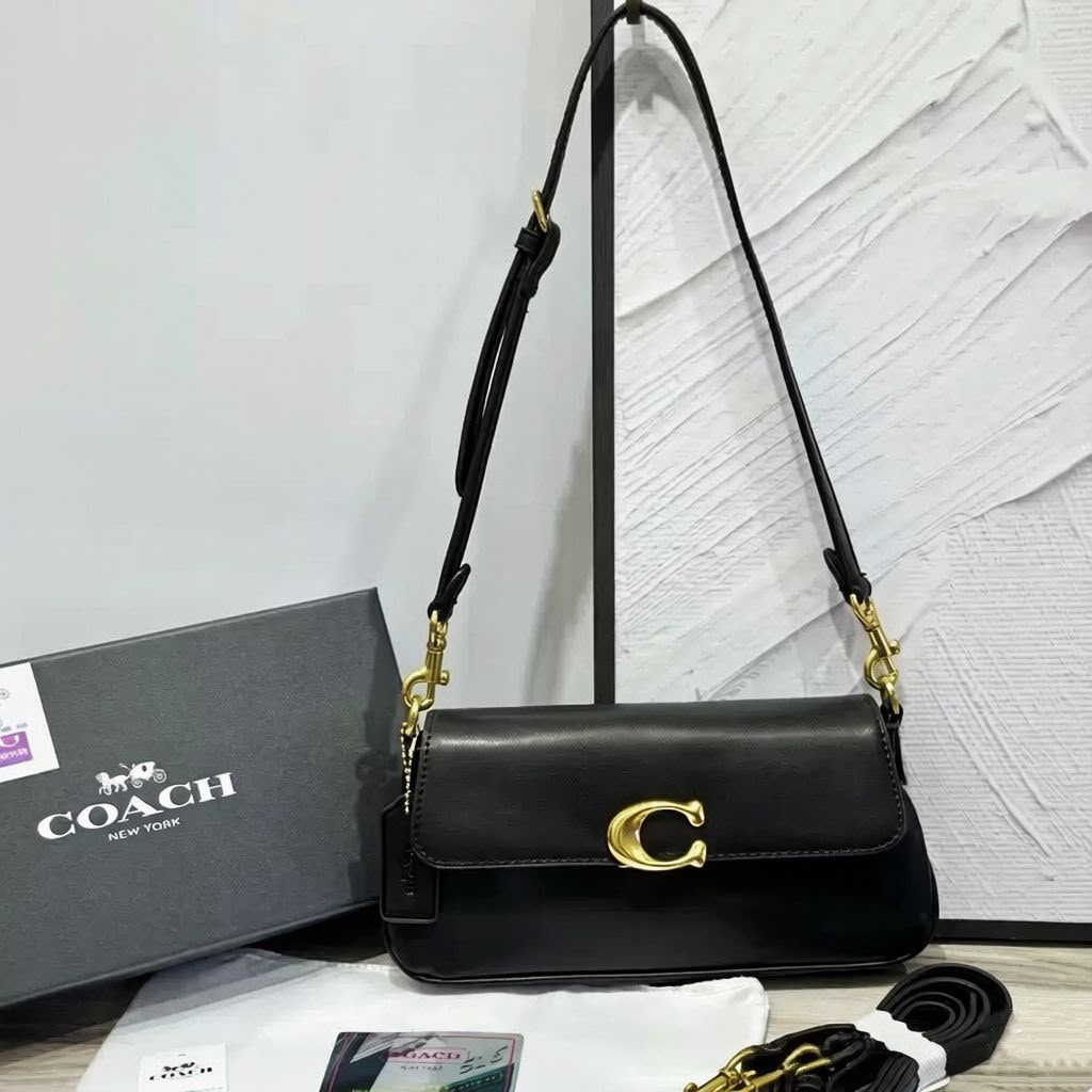 COACH Signature Flap Shoulder Bag — 25 cm | 6 Colors With Box