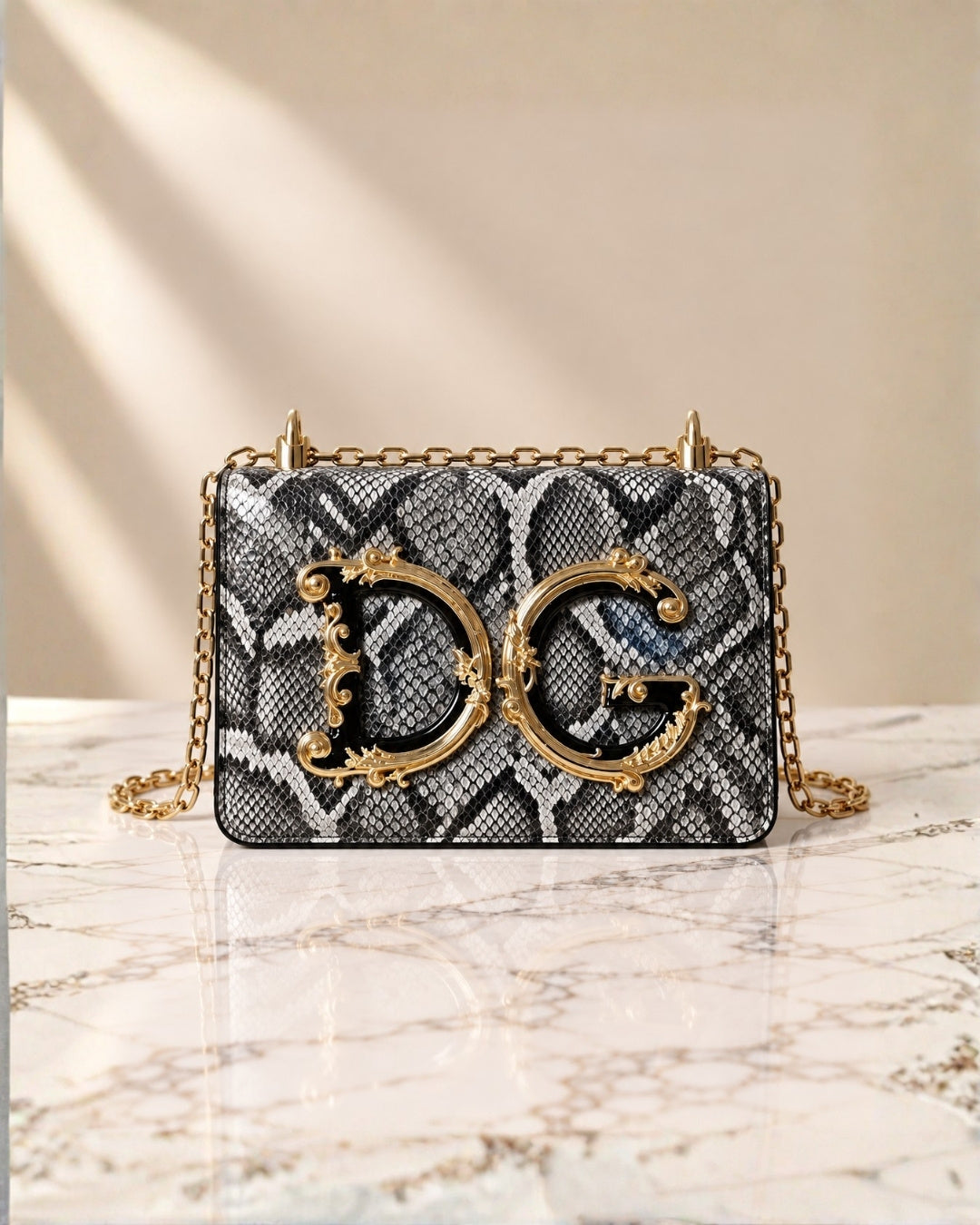 DOLCE & GABBANA Leopard Print Crossbody Bag 22cm