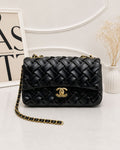 CHANEL Woven Shoulder Bag 25 cm A+