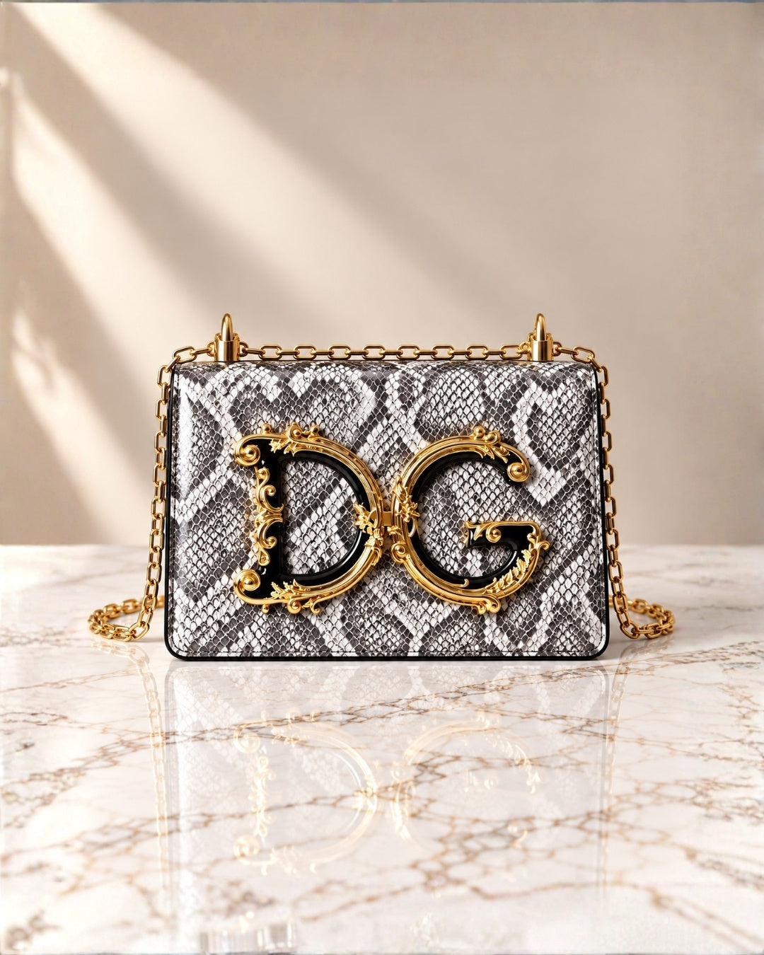 DOLCE & GABBANA Leopard Print Crossbody Bag 22cm