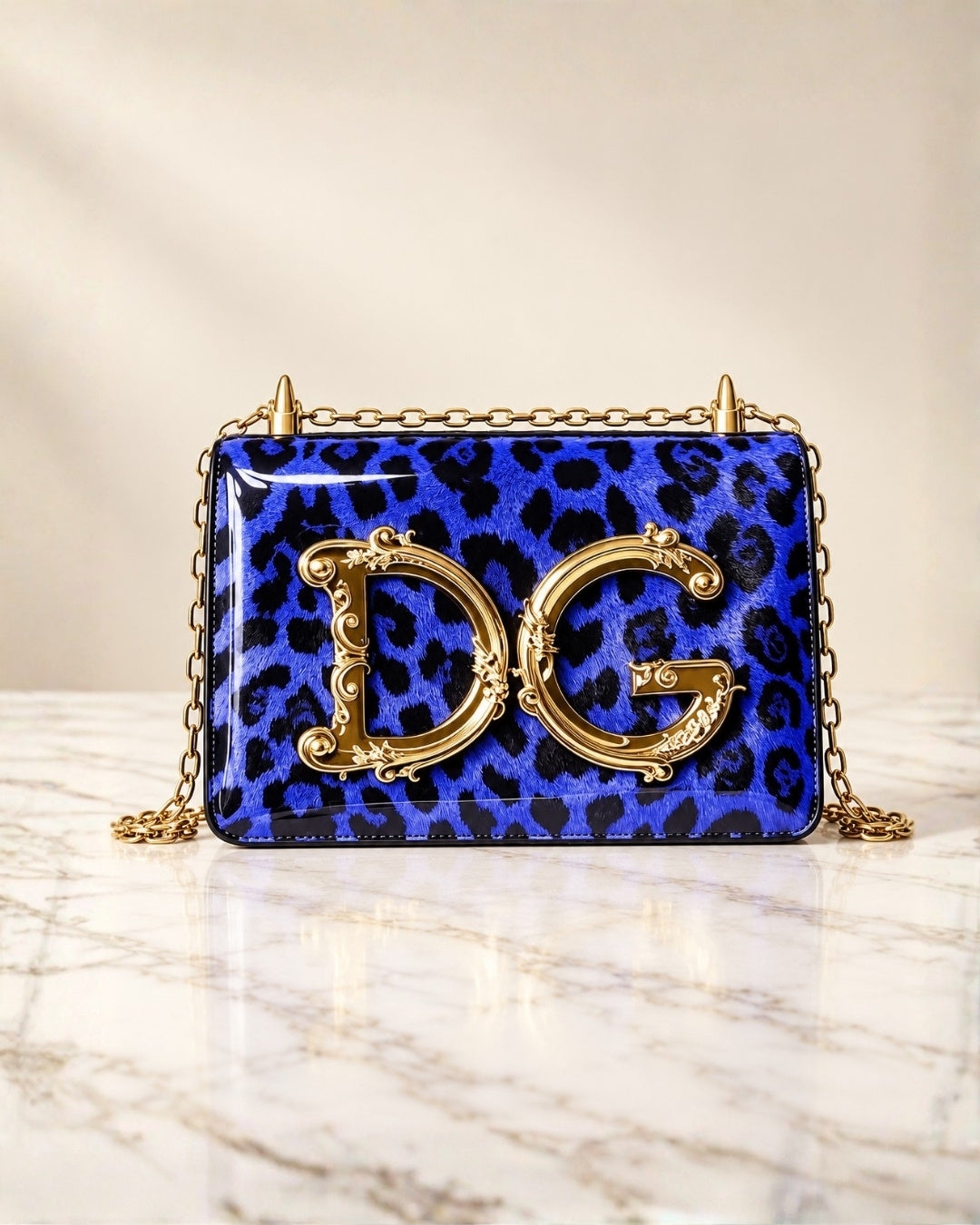 DOLCE & GABBANA Leopard Print Crossbody Bag 22cm