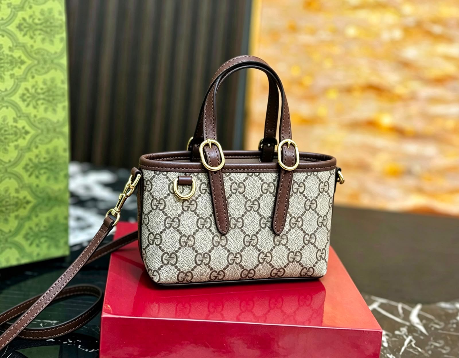 GUCCI GG Monogram Mini Tote — 18 cm | 8 Colors with Box