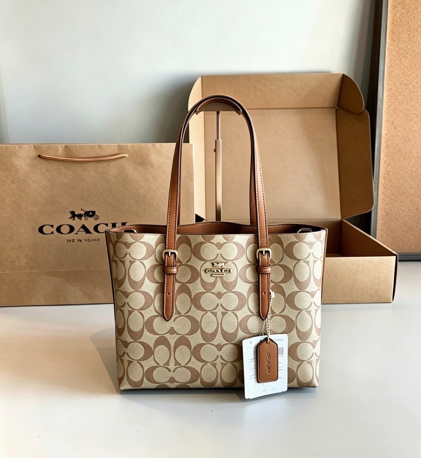 COACH Signature Tote 28 cm With Box