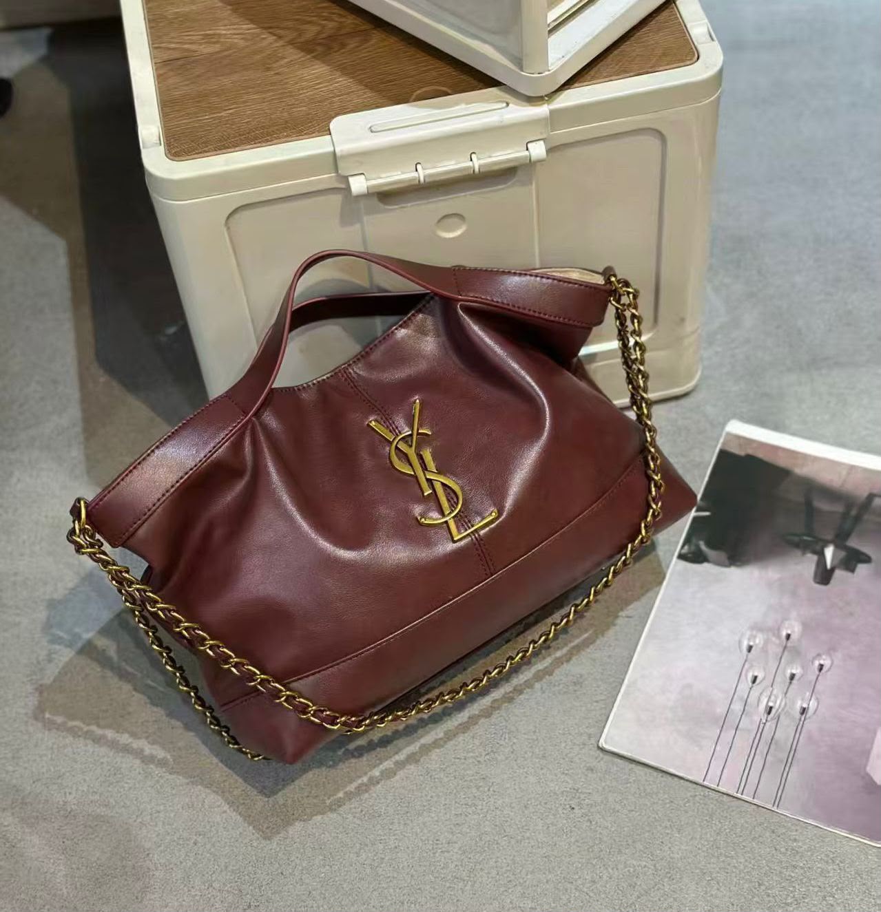 SAINT LAURENT Matelassé Shoulder Bag — 40 cm | Multiple Colors Without Box