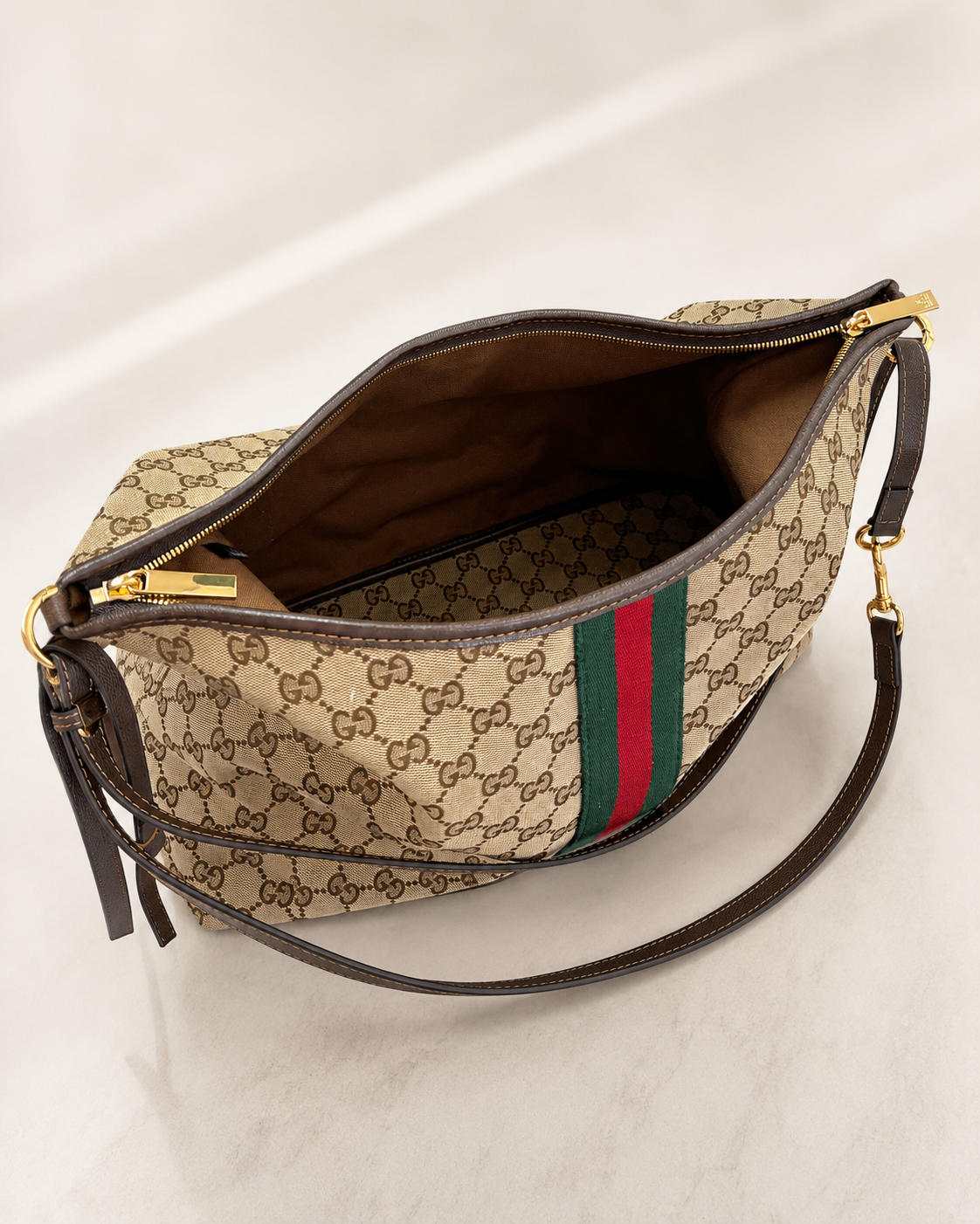 GUCCI GG Supreme Canvas Hobo Bag 40cm A+