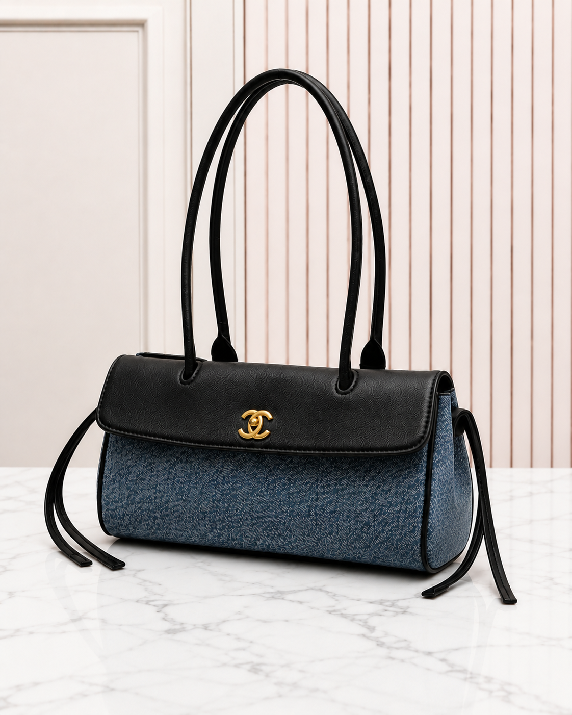 CHANEL Quilted Panel Shoulder Bag 33 cm Master