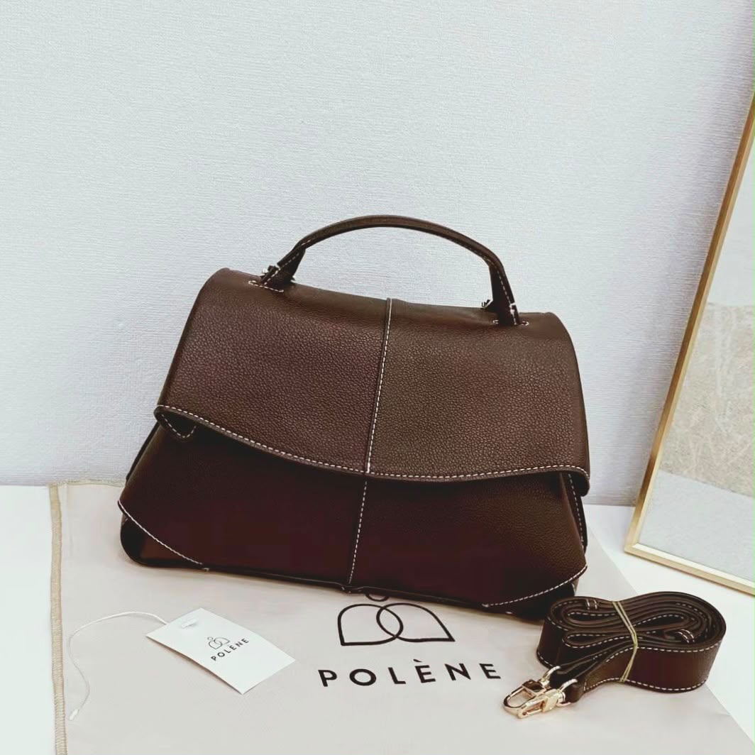 POLENE Structured Handbag — 29 cm | 6 Colors Without Box