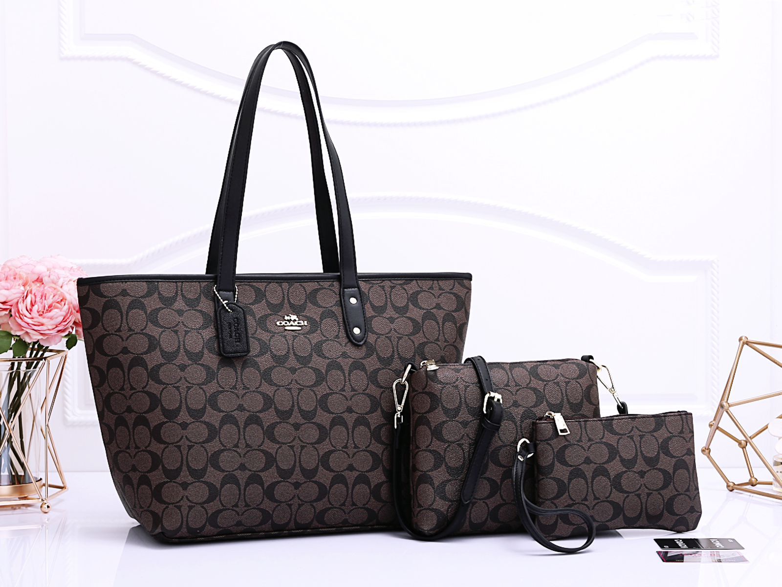 COACH Signature Tote 3-Piece Set 31 cm