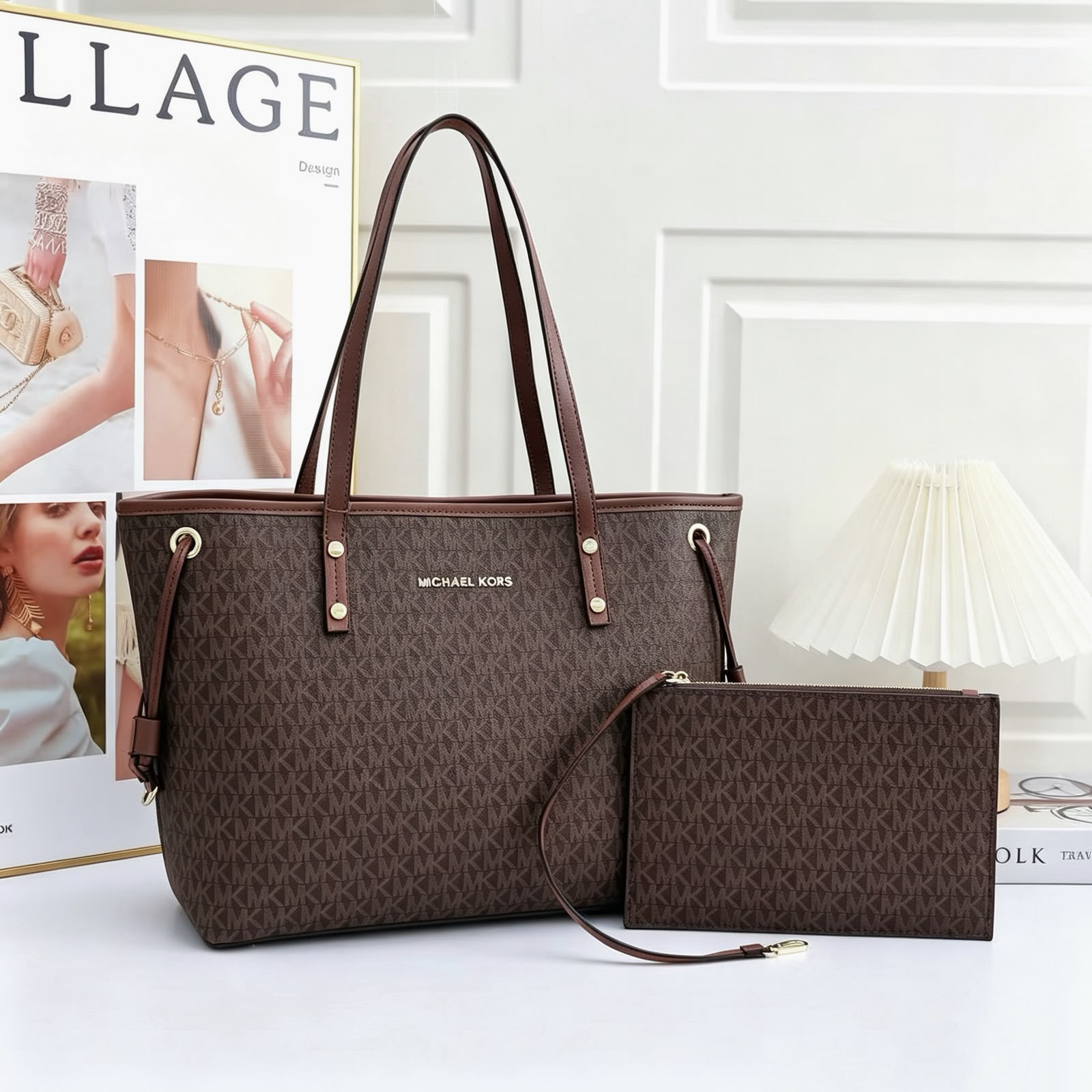 MICHAEL KORS Signature Tote with Pouch 45 cm