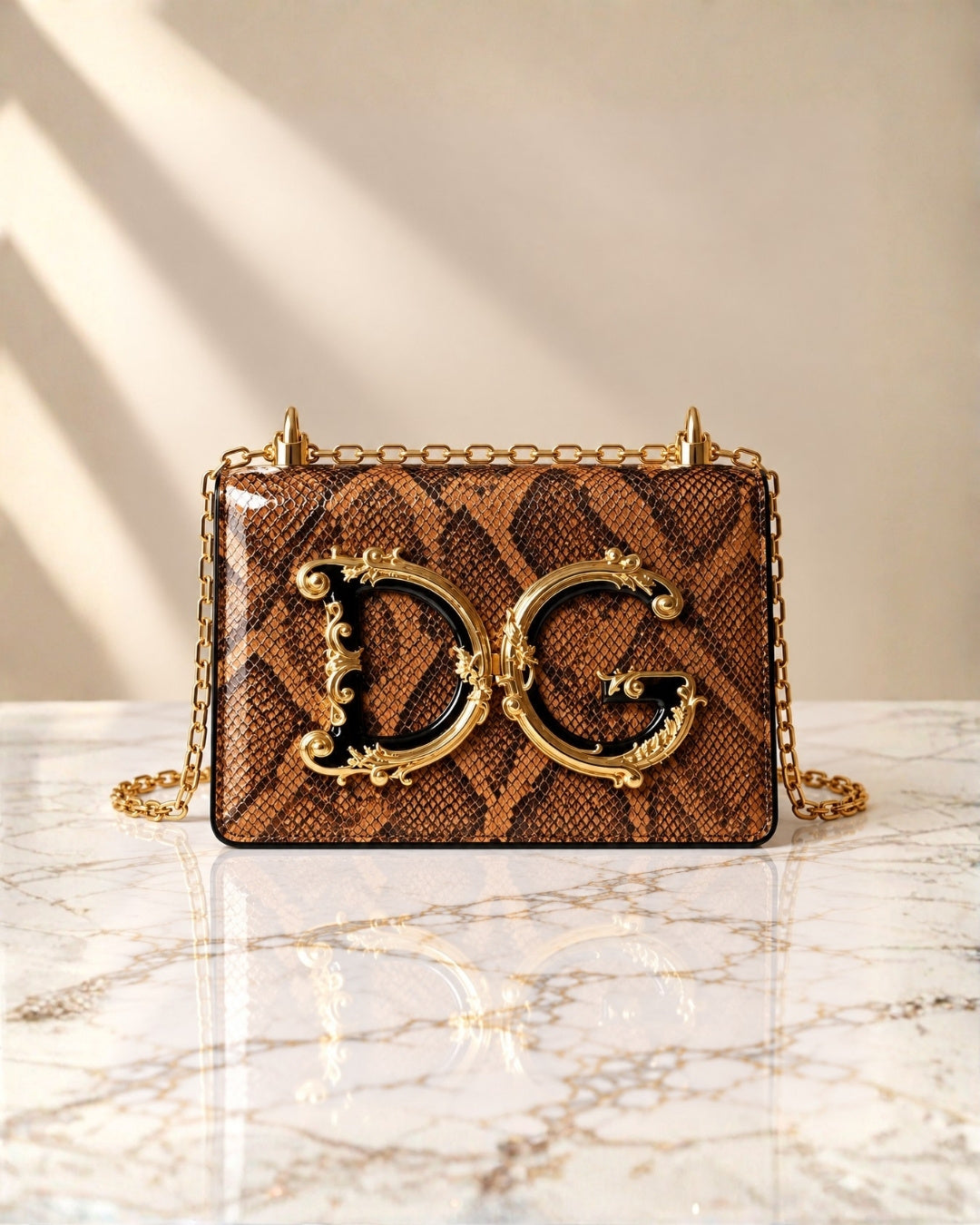 DOLCE & GABBANA Leopard Print Crossbody Bag 22cm