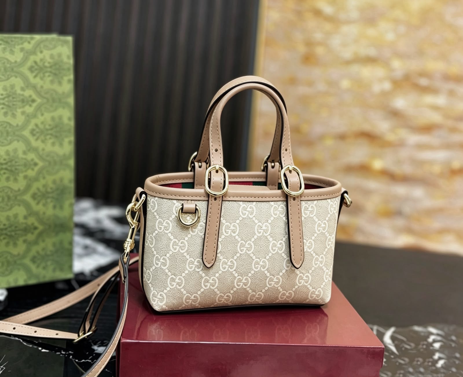 GUCCI GG Monogram Mini Tote — 18 cm | 8 Colors with Box