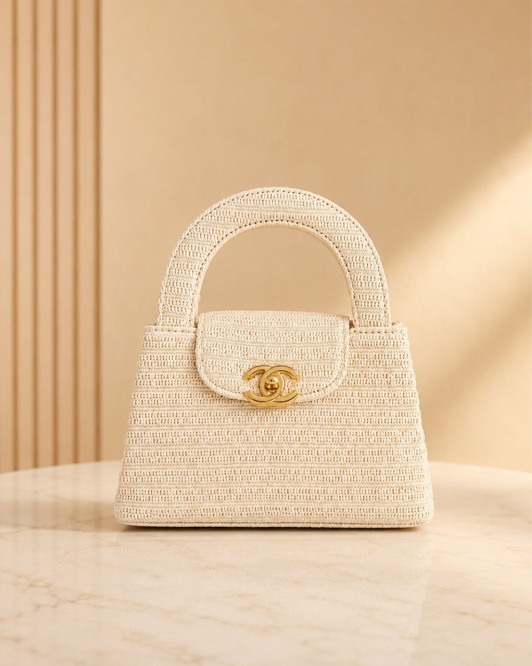 CHANEL MINI Woven Top Handle Bag 20 cm