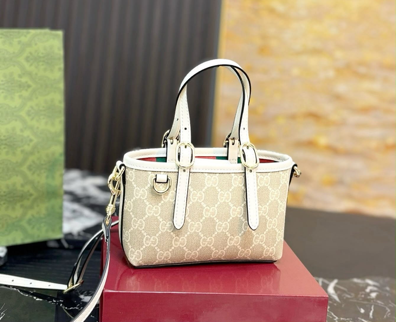 GUCCI GG Monogram Mini Tote — 18 cm | 8 Colors with Box