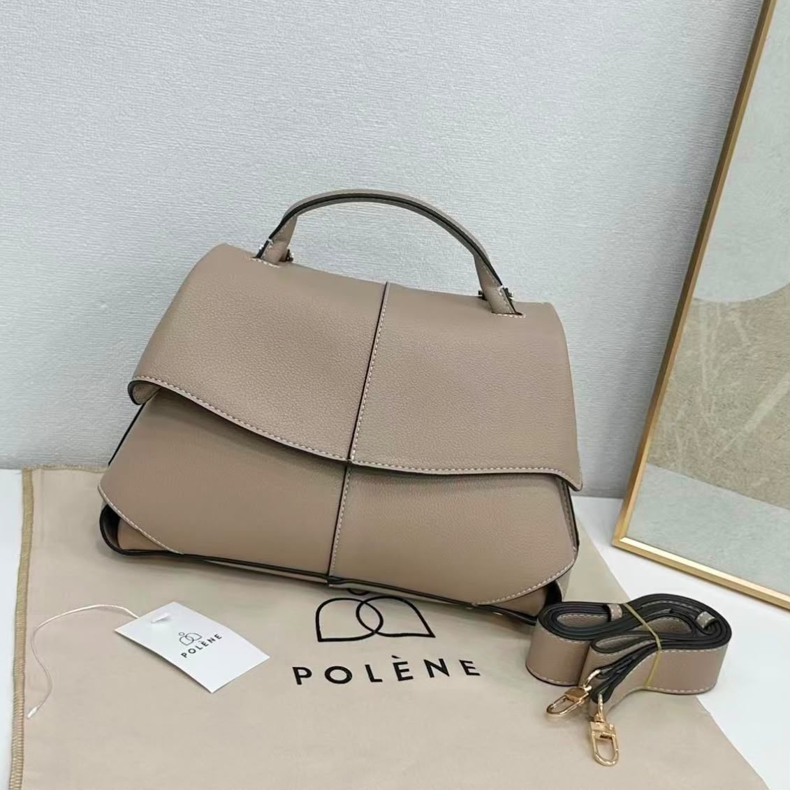 POLENE Structured Handbag — 29 cm | 6 Colors Without Box