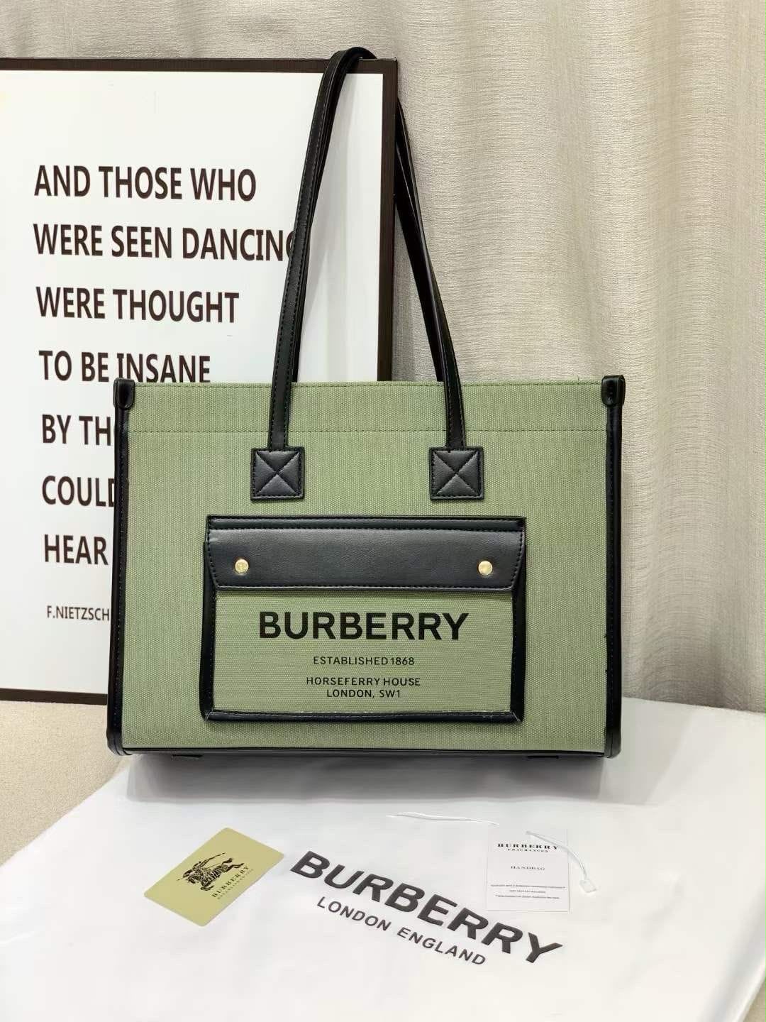 BURBERRY Archive Canvas Tote — 36 cm | 5 Colors Without Box