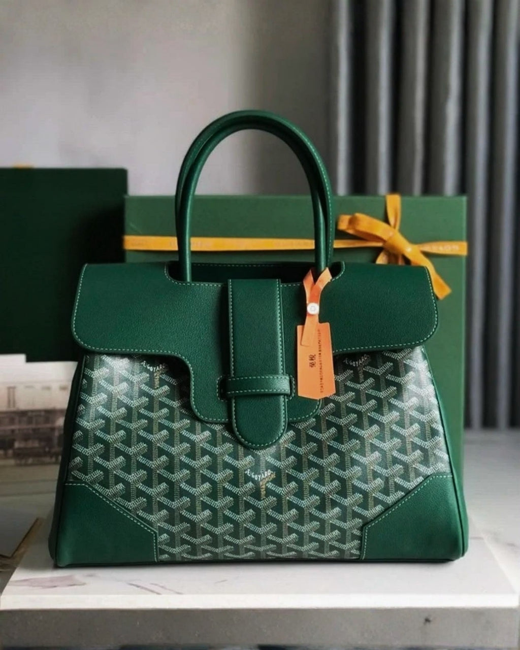 GOYARD Structured Monogram Top Handle Bag 33cm A+