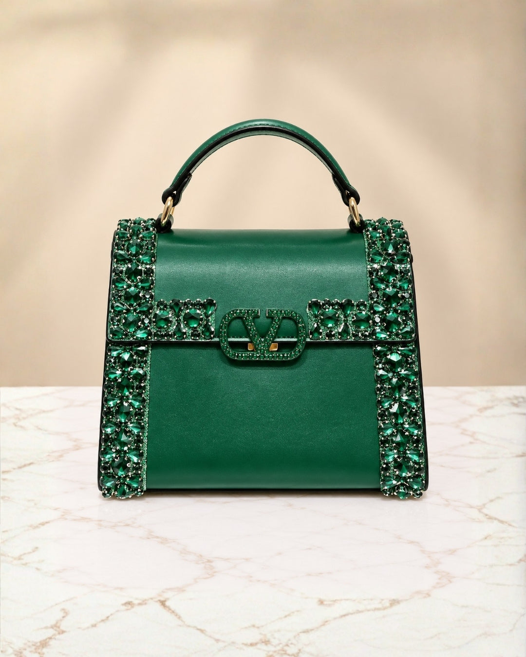 VALENTINO Crystal Top Handle Bag 21cm A+