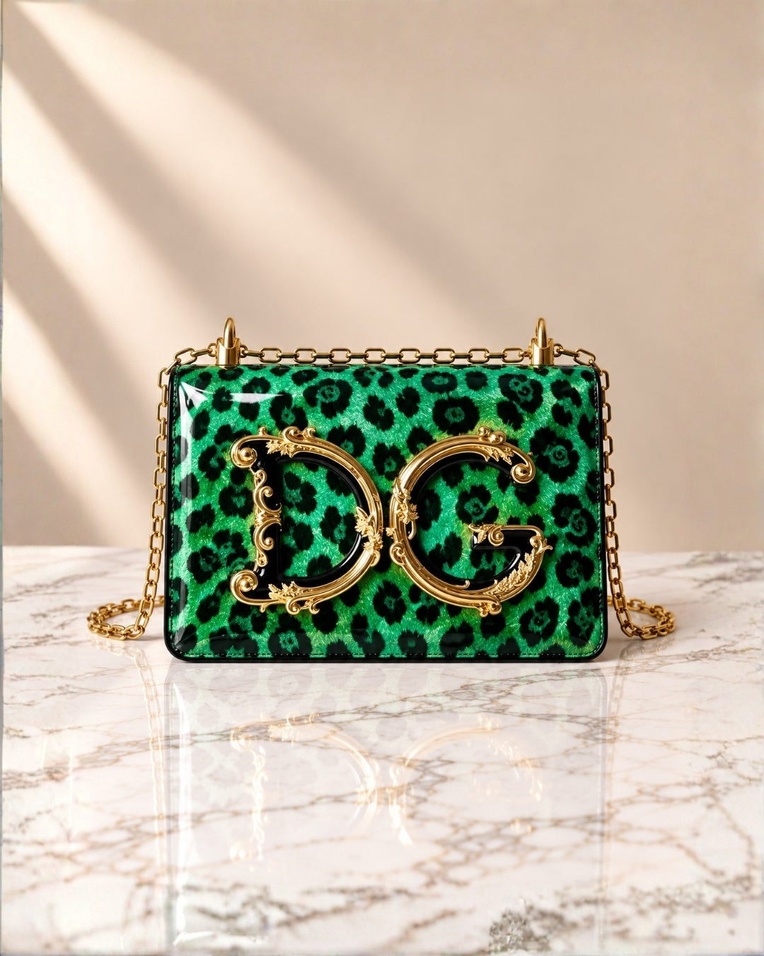 DOLCE & GABBANA Leopard Print Crossbody Bag 22cm