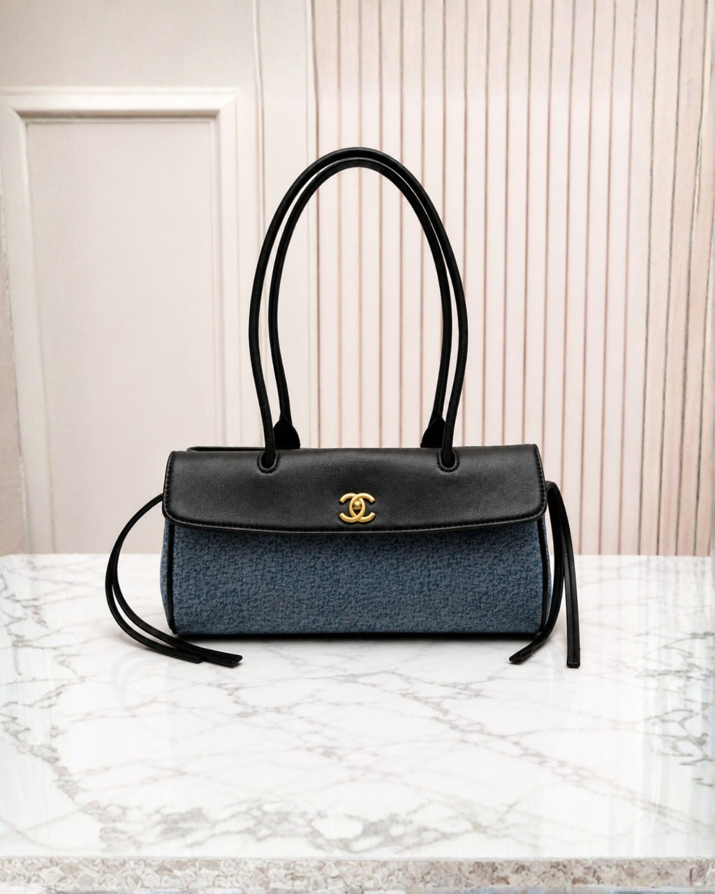 CHANEL Quilted Panel Shoulder Bag 33 cm Master