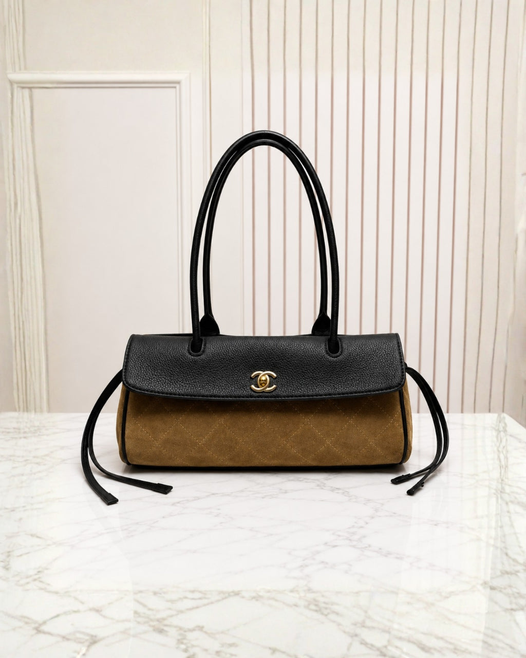 CHANEL Quilted Panel Shoulder Bag 33 cm Master