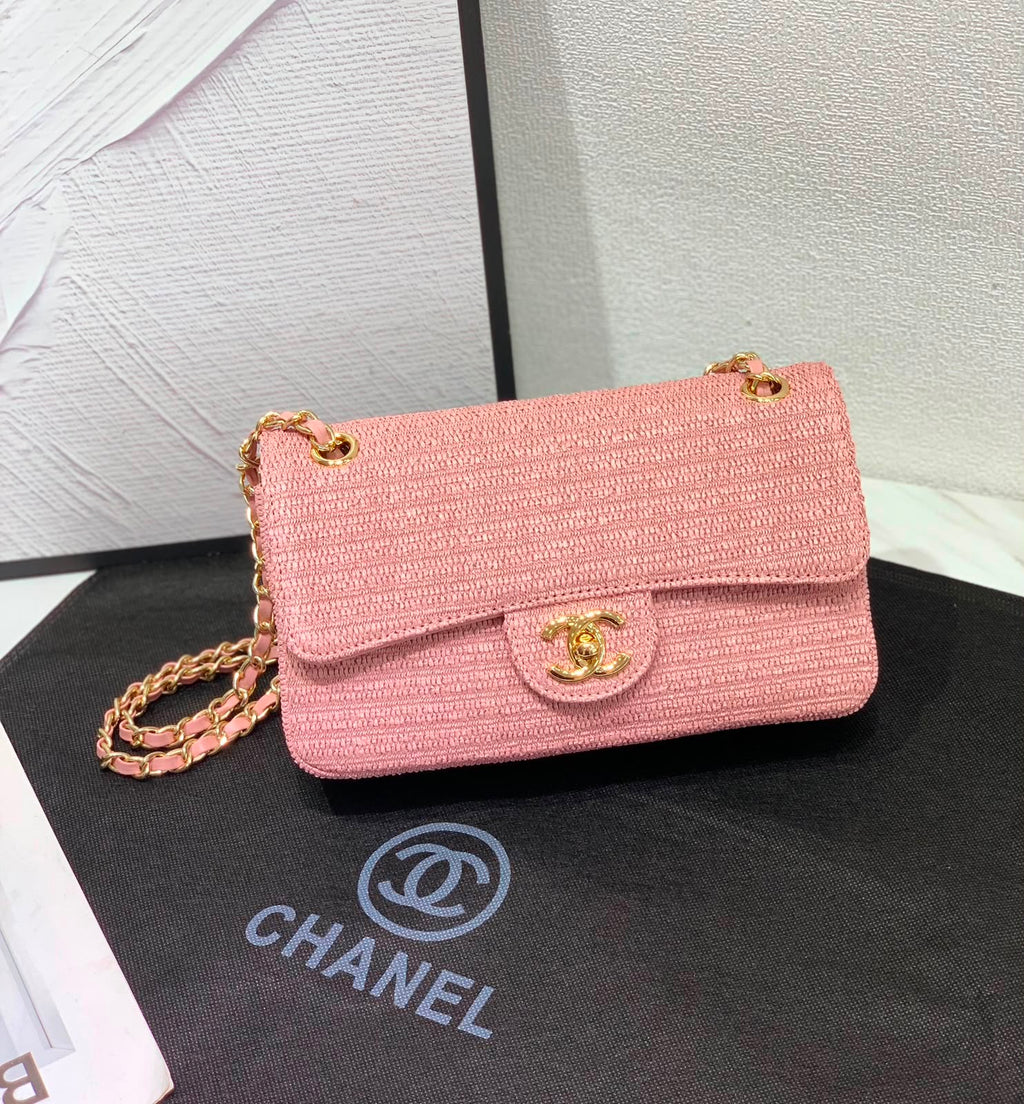CHANEL Textured Flap Bag 24 cm with Box