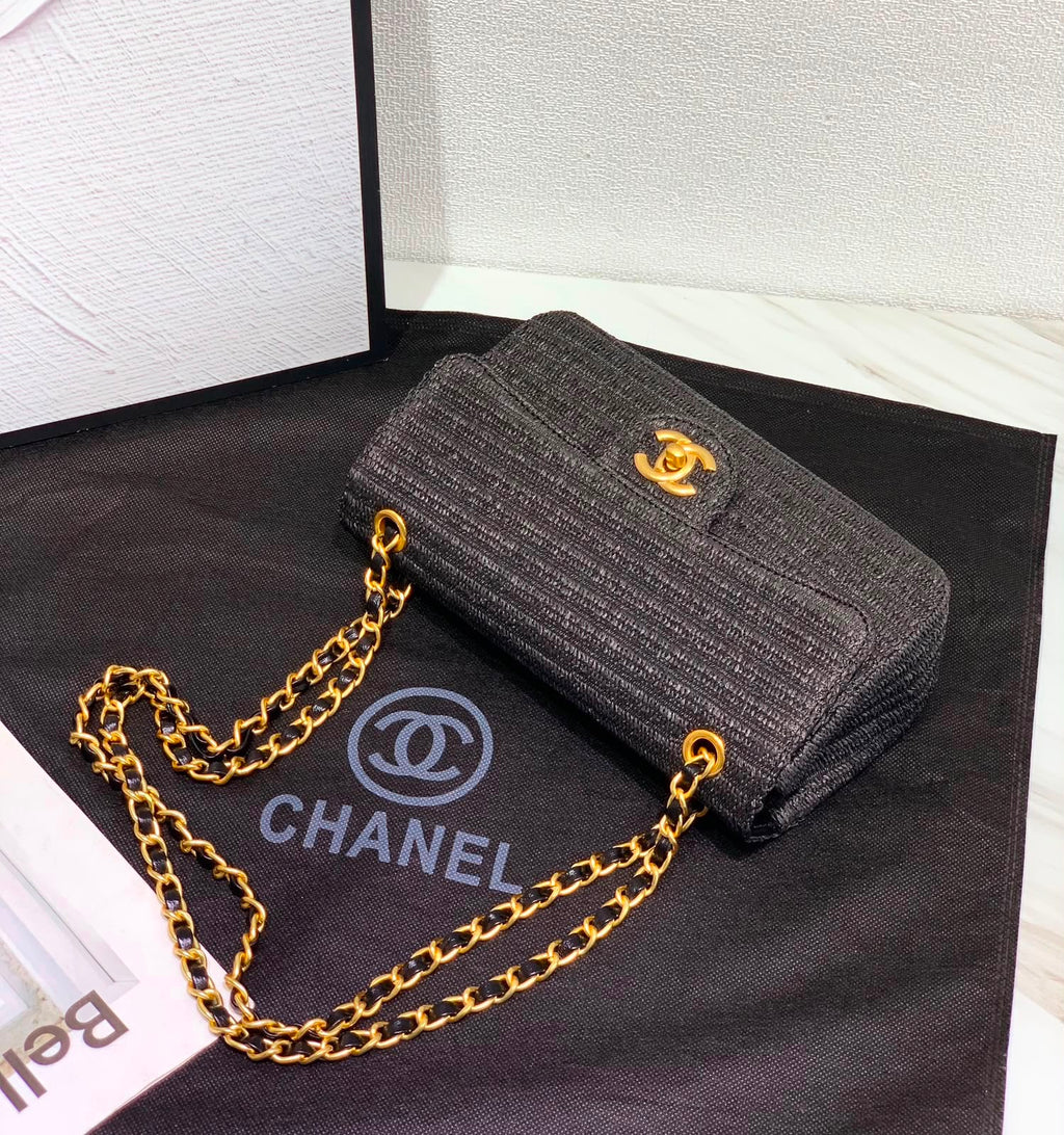 CHANEL Textured Flap Bag 24 cm with Box