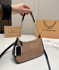 COACH Leather Chain Shoulder Bag 24cm