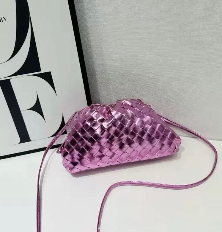 BOTTEGA Woven Metallic Shoulder Bag 24cm