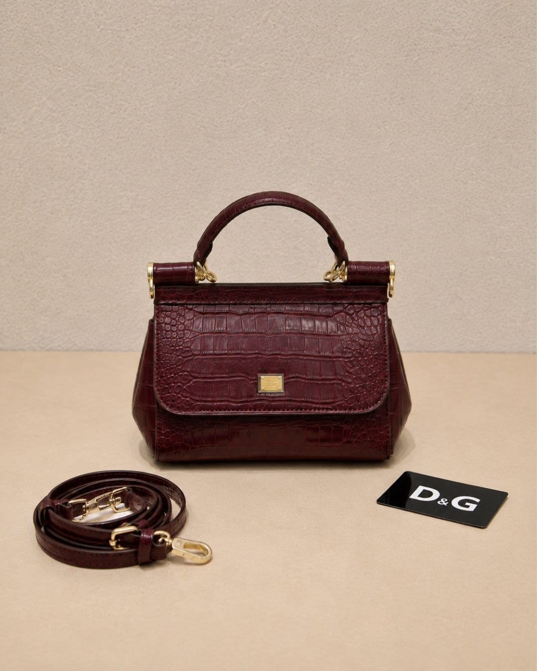 DOLCE & GABBANA Croc Top Handle Bag 20cm