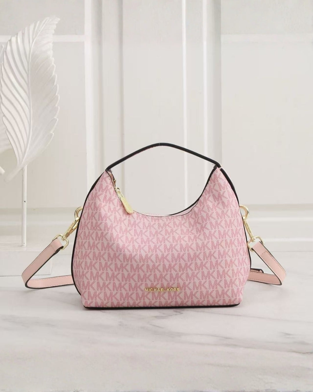 MK Signature Logo Hobo Shoulder Bag 23cm