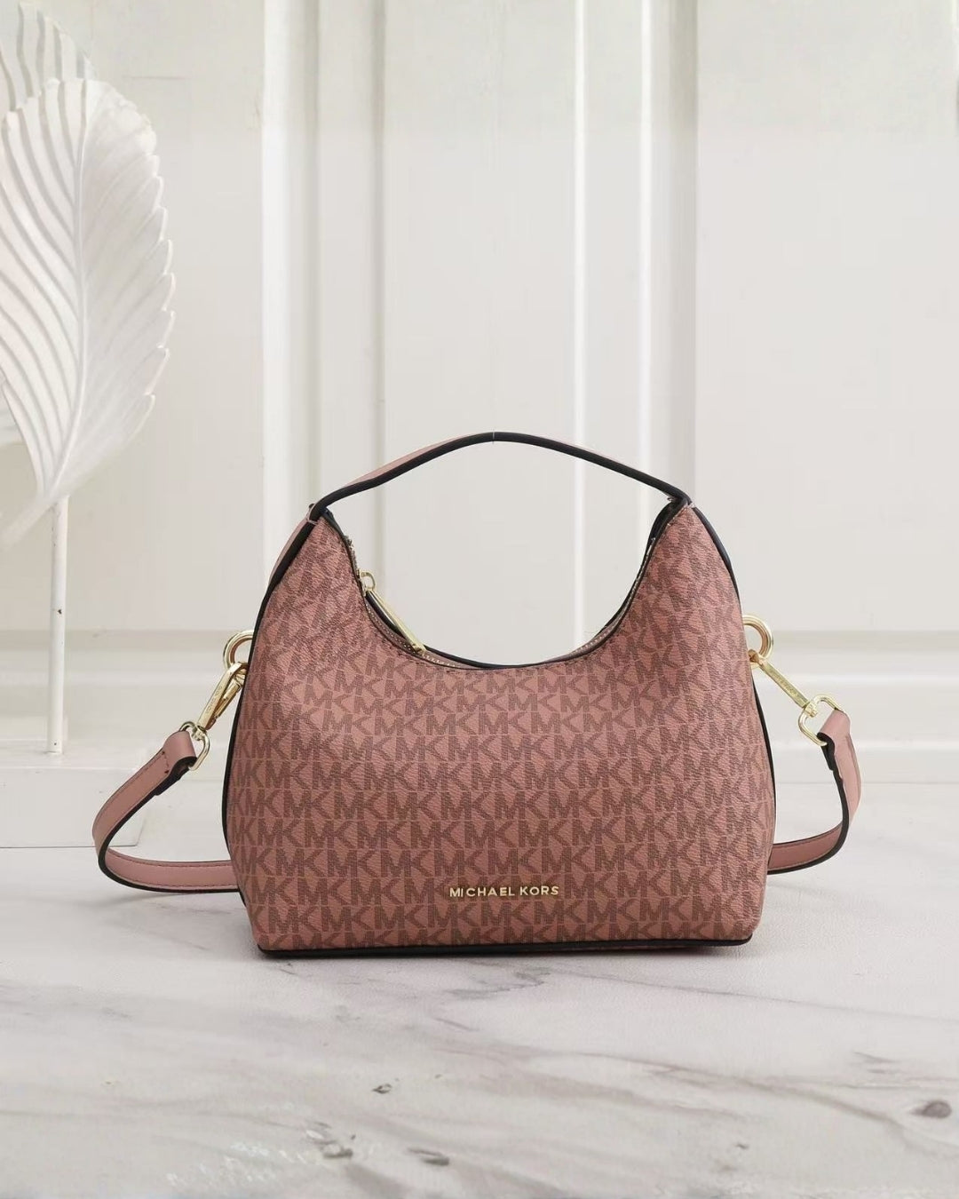 MK Signature Logo Hobo Shoulder Bag 23cm