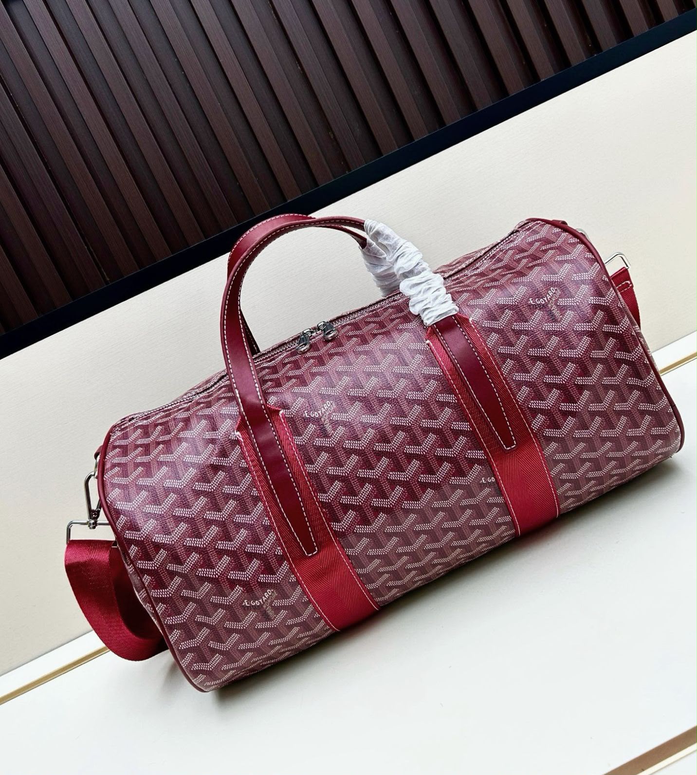 GOYARD Chevron Print Duffel Bag 40 cm