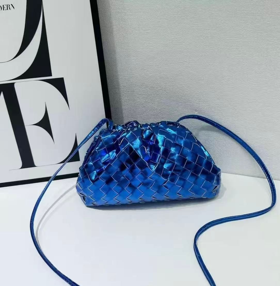 BOTTEGA Woven Metallic Shoulder Bag 24cm