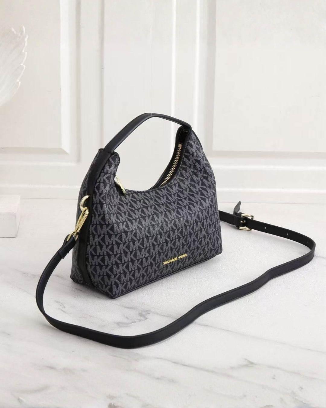 MK Signature Logo Hobo Shoulder Bag 23cm