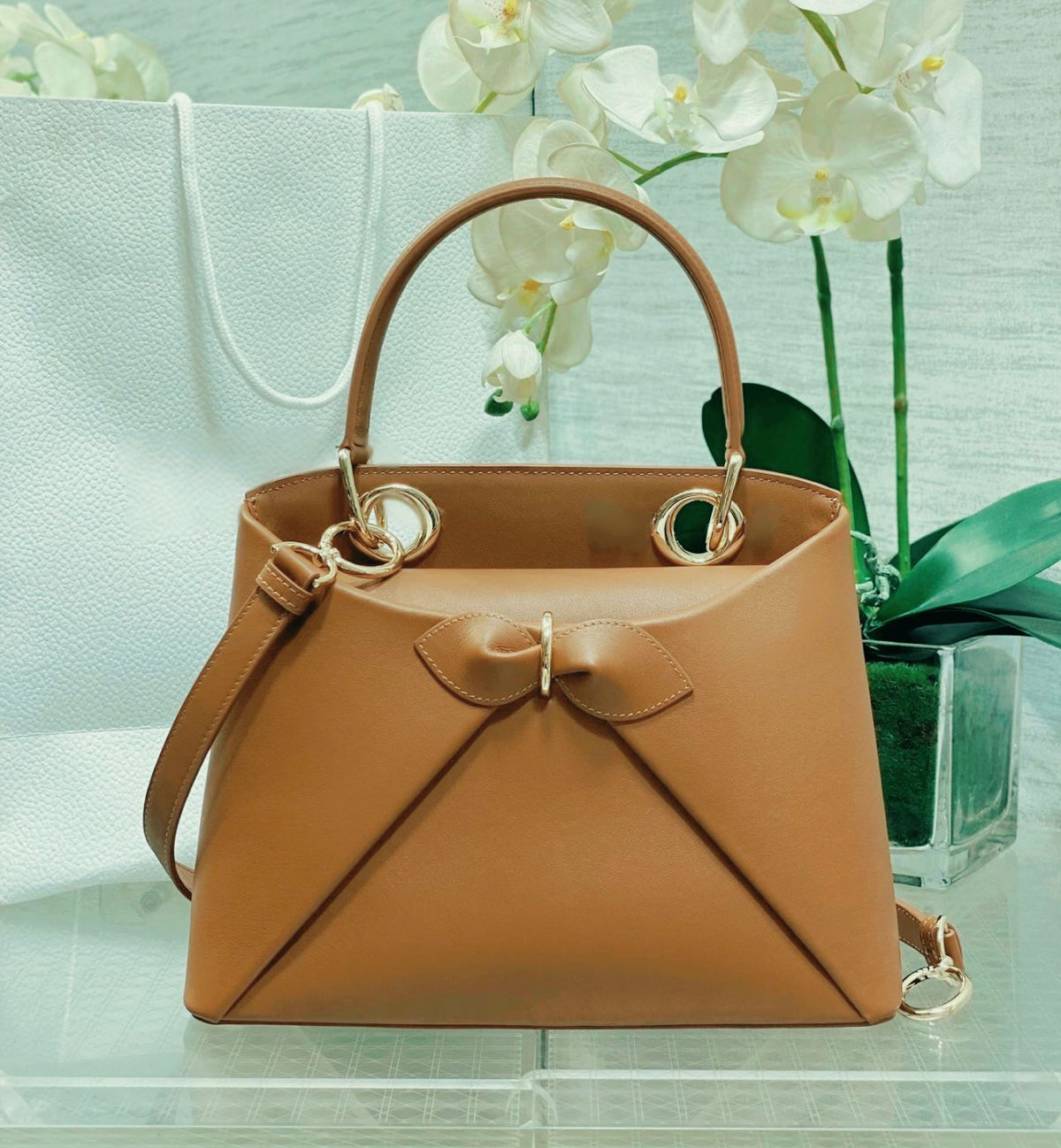 DIOR Bow Top Handle Shoulder Bag 28cm