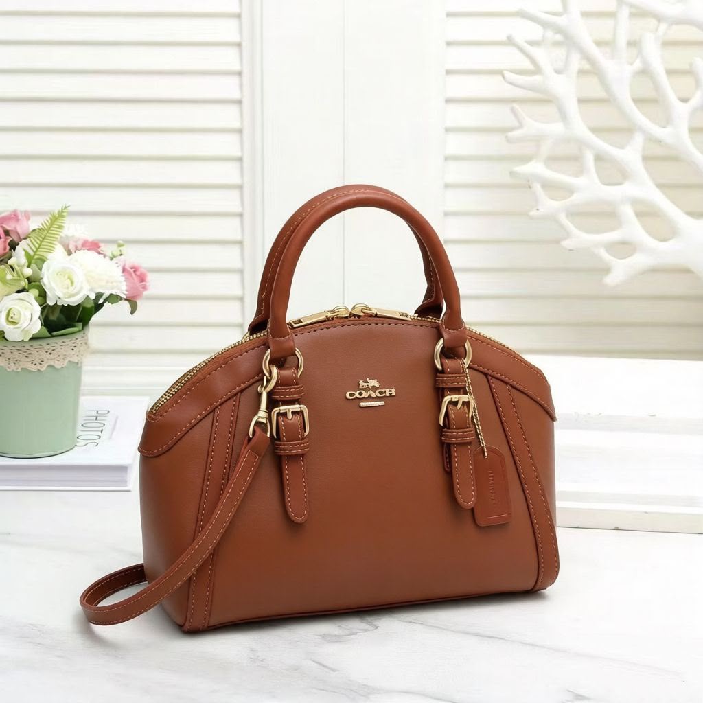 COACH Structured Dome Satchel Handbag 26cm