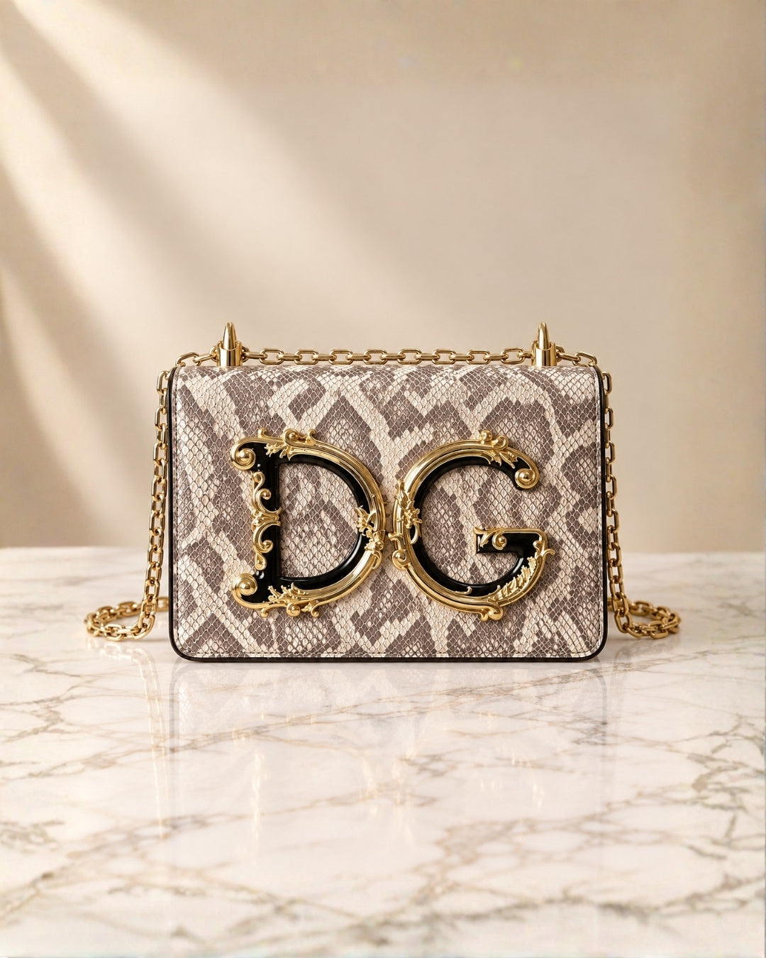 DOLCE & GABBANA Leopard Print Crossbody Bag 22cm