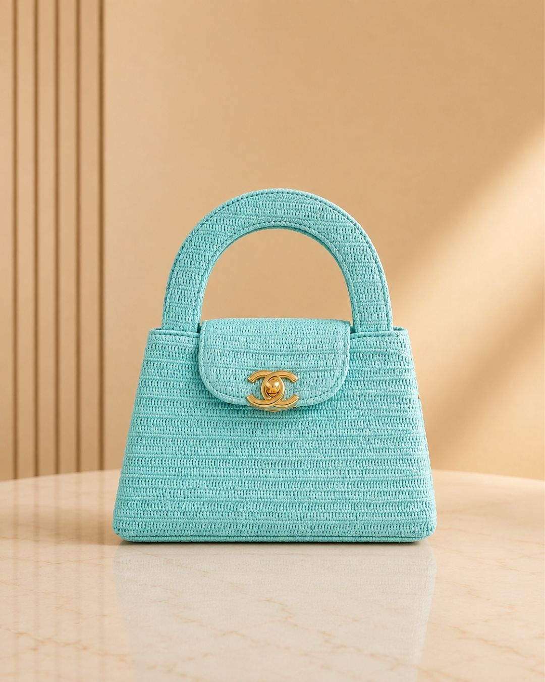 CHANEL MINI Woven Top Handle Bag 20 cm