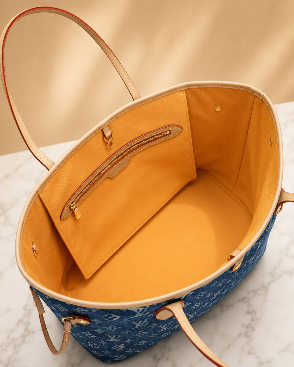 LV Neverfull Denim Tote 32cm A+