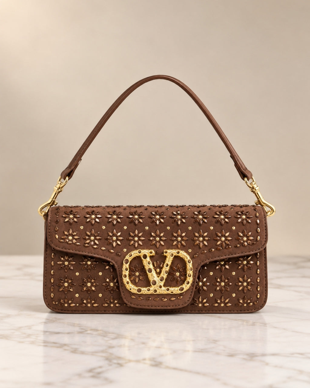VALENTINO Floral Crystal Bag Large 27cm